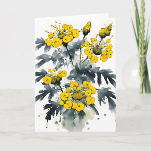 Cartão Tansy - Flores aquarela