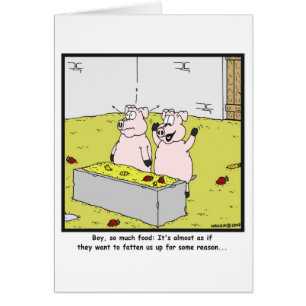 Cartão Tanto comida: Desenhos animados do porco