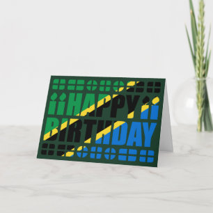 Cartão Tanzania Flag Birthday Card