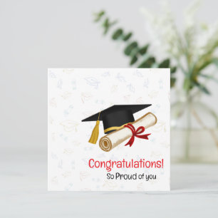 Cartão Tão Orgulhoso de Você Formatura Parabéns