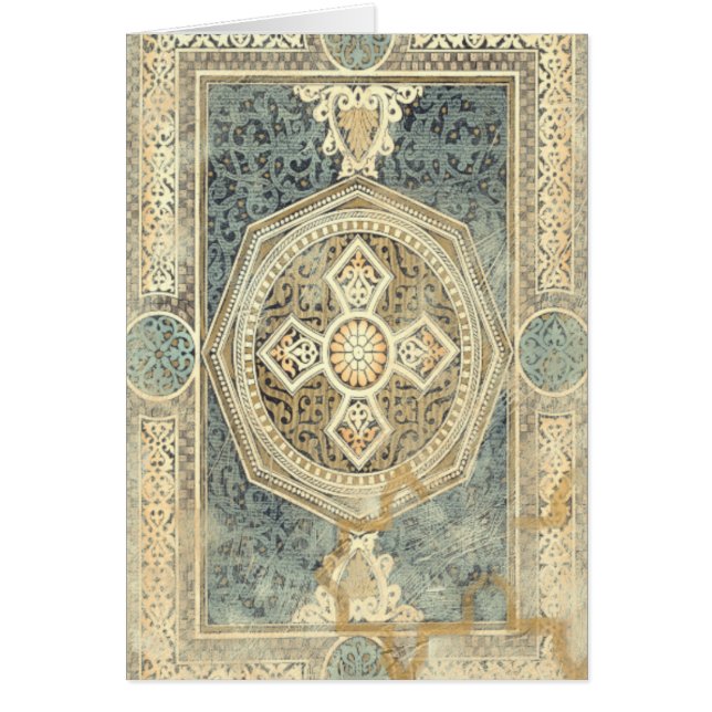 Cartão Tapeçaria Ornamental com Ornamentado Geométrico (Frente)