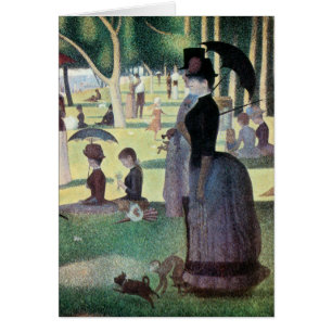 Cartão Tarde de Domingo na Ilha La Grande Jatte de Seurat