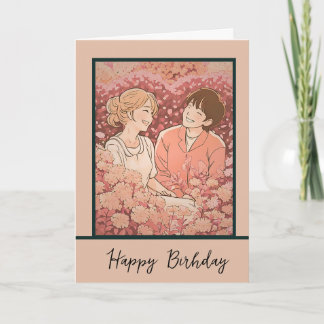 Cartão Tarjeta anime girl happy birthday