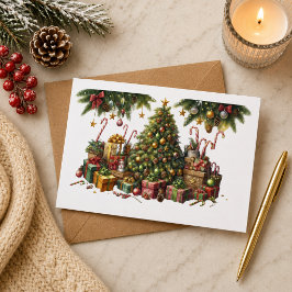 Cartão Tarjeta de Navidad con imagen de árbol de Navidad