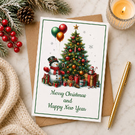 Cartão Tarjeta de Navidad con imagen de árbol de Navidad