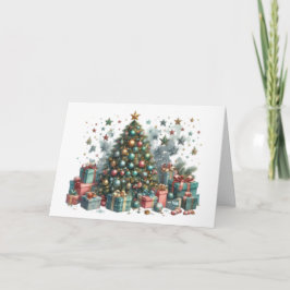 Cartão Tarjeta de Navidad con imagen de árbol de Navidad