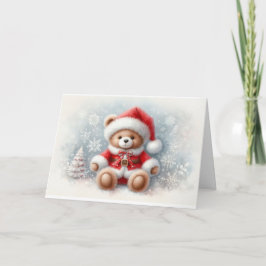 Cartão Tarjeta de Navidad con imagen de osito de Navidad