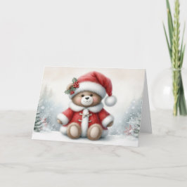 Cartão Tarjeta de Navidad con imagen de osito de Navidad