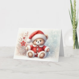 Cartão Tarjeta de Navidad con imagen de osito de Navidad