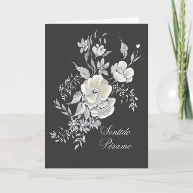 Cartão Tarjeta de Pésame con Anémonas Blancas (Frente)