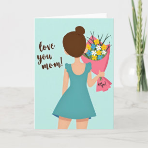 Cartão Tarjeta de Presente Flor Amor Mãe