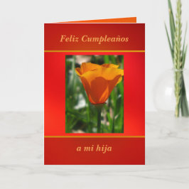 Cartão Tarjeta - Feliz Cumpleaños - Amapola da Califórnia