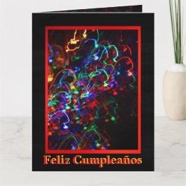 Cartão Tarjeta - Feliz Cumpleaños - Todas Luces em Cores