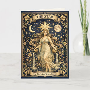 Cartão Tarot Art Nouveau Aniversário Estrela Celestial