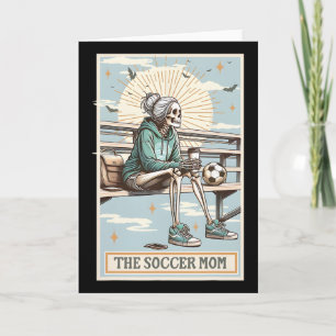Cartão Tarot de Futebol Mãe Retro Esqueleto de Fut