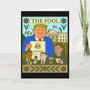 Cartão Tarot de Trump O Tolo Impõe Tarifa Sobre Pe