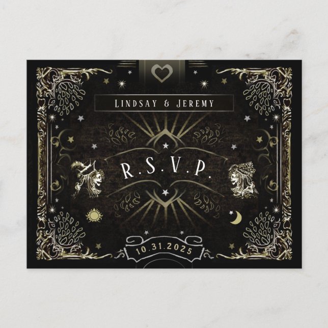 Cartão Tarot do Halloween MENU Correspondente a Po (Frente)