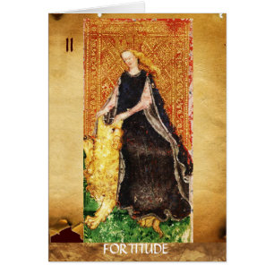 CARTÃO TAROTS DA RENASCENÇA ANTIGOS A FORTITUDE- FORÇA