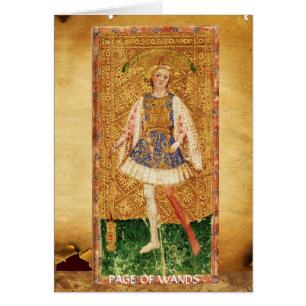 CARTÃO TAROTS RENAISSANCE ANTIGOS / PÁGINA DE VARINHAS