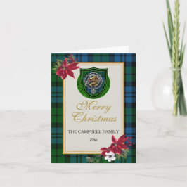 Cartão Tartan e Brasão do Clã Escocês Campbell
