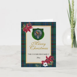 Cartão Tartan e Brasão do Clã Escocês Cockburn