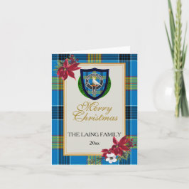 Cartão Tartan e Brasão do Clã Escocês Laing