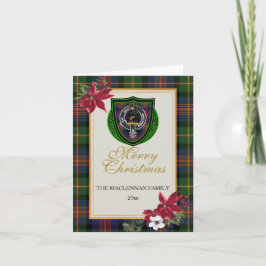 Cartão Tartan e Brasão do Clã Escocês MacLennan