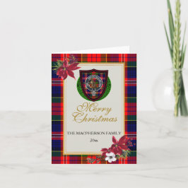 Cartão Tartan e Brasão do Clã Escocês MacPherson