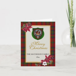Cartão Tartan e Brasão do Clã Escocês Matheson