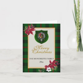 Cartão Tartan e Brasão do Clã Escocês Moncrieffe
