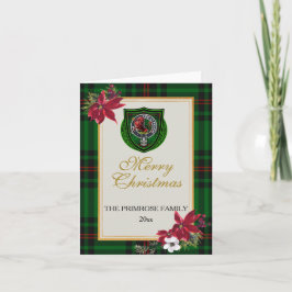 Cartão Tartan e Brasão do Clã Escocês Primrose
