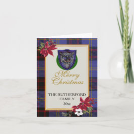 Cartão Tartan e Brasão do Clã Escocês Rutherford