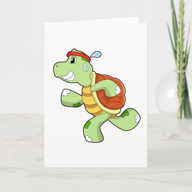 Cartão Tartaruga como corredor (Frente)