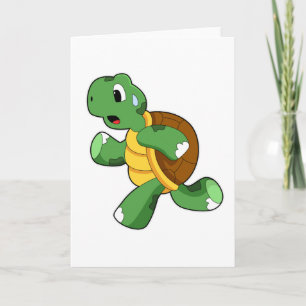 Cartão Tartaruga como corredor em corrida