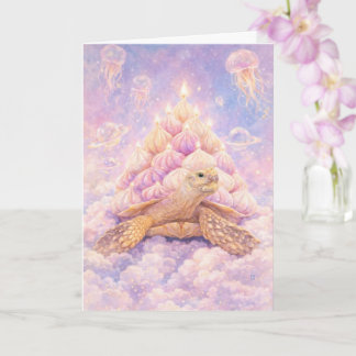 Cartão Tartaruga de aniversário Zefir pastel sonhador em 