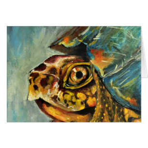 Cartão tartaruga de caixa