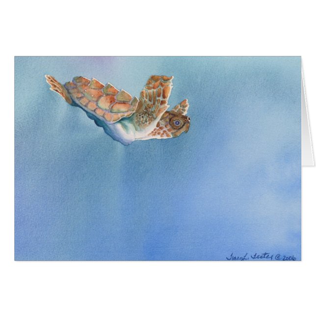 Cartão tartaruga de mar (Frente Horizontal)