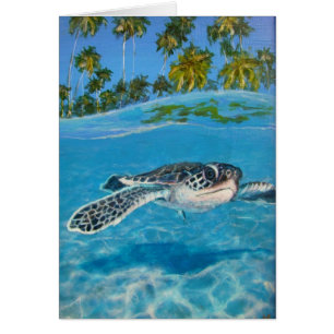 Cartão tartaruga de mar do bebê