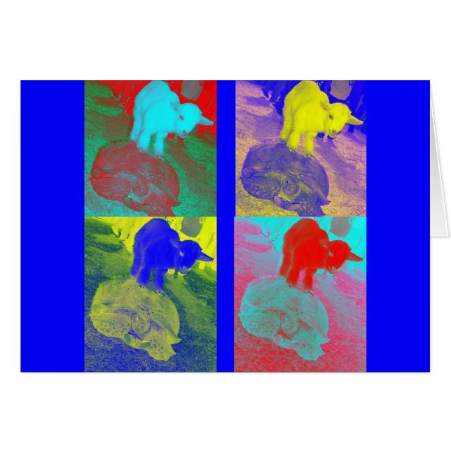 Cartão Tartaruga e a cabra (Frente Horizontal)