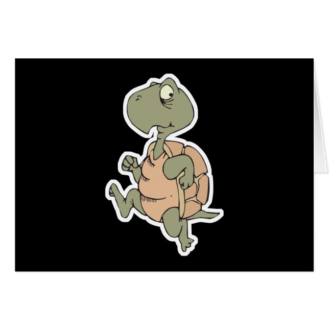 Cartão tartaruga engraçada (Frente Horizontal)