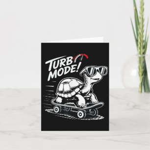 Cartão Tartaruga Legal Em Skate Engraçado Turbo Presente
