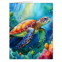 Tartaruga marinha aquarela