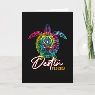 Cartão Tartaruga Marinha Tie Dye Destin Flórida Família C