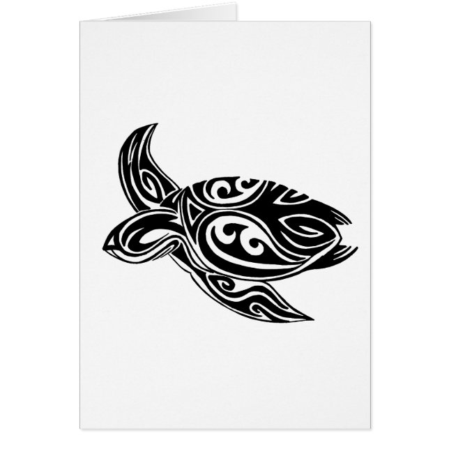 Cartão Tartaruga tribal (Frente)