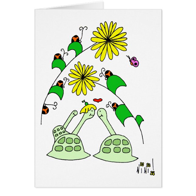 Cartão tartarugas & insetos da senhora (Frente)