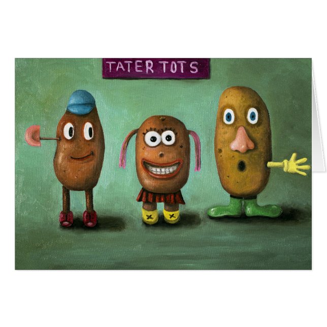 Cartão Tater Tots (Frente Horizontal)