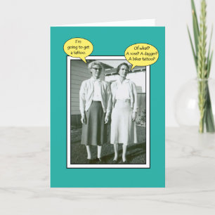 Cartão Tattoo Fun Adicionar nome ou idade Aniversário Sa