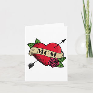 Cartão Tatuagem da Mãe do Coração _1
