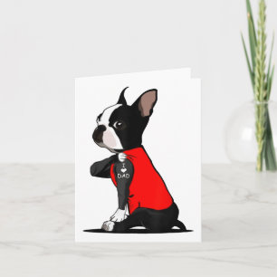 Cartão Tatuagem de cachorro Boston Terrier Eu amo papai F