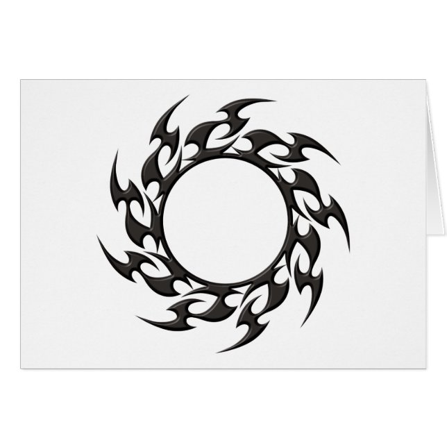 Cartão Tatuagem de Círculo Tribal (Frente Horizontal)